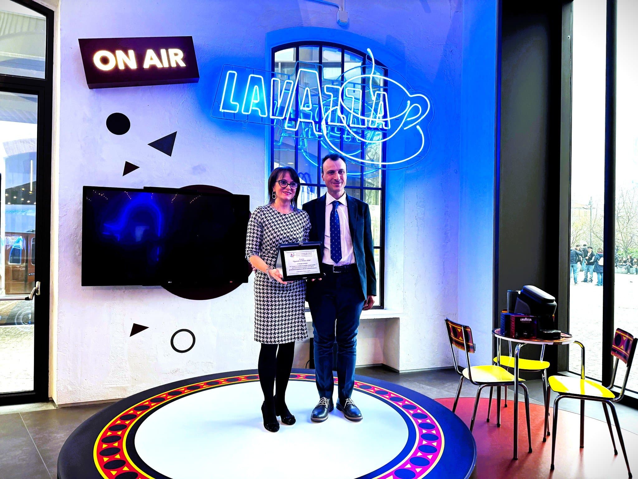 Un momento della cerimonia presso il Museo Lavazza a Torino